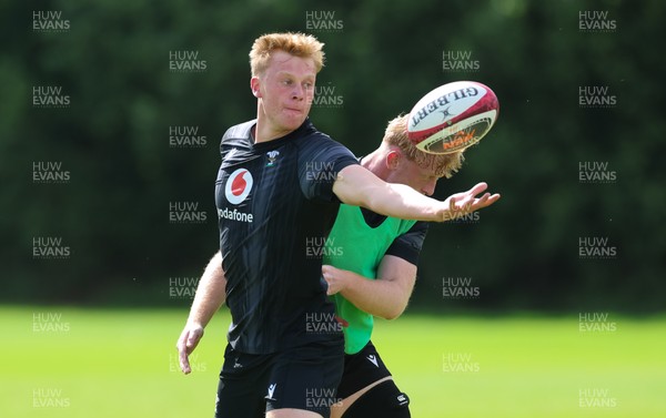 090626 - Wales U20 Rugby Training - Lewis Edwards during a training session ahead of the U20 World Cup in Georgia