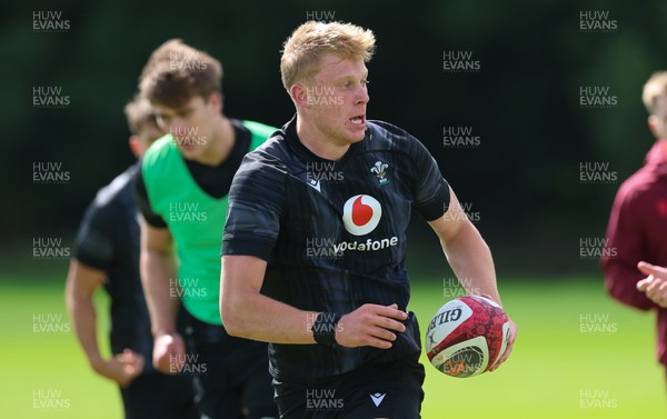 090626 - Wales U20 Rugby Training - Lewis Edwards during a training session ahead of the U20 World Cup in Georgia