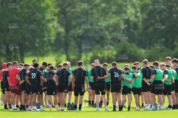 090626 - Wales U20 Rugby Training - The Wales U20 squad during a training session ahead of the U20 World Cup in Georgia