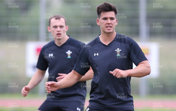110618 -  Wales U20 Training Session - Ioan Nicholas and Tiaan Thomas-Wheeler during training ahead of the match against Argentina