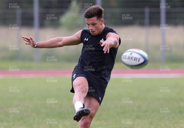 110618 -  Wales U20 Training Session - Dewi Cross kicks during training ahead of the match against Argentina