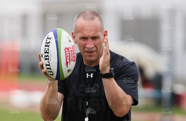 050618 - Wales U20 Training Session -  Richard Hodges, coach, during a training session ahead of their World Rugby U20 Championship match against Japan