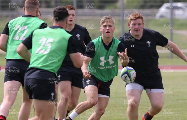 270518 - Wales U20 Squad Training session - Harri Morgan during a training session ahead of the opening match of the World Rugby U20 Championship