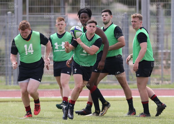 270518 - Wales U20 Squad Training session - The Wales U20 Squad during a training session ahead of the opening match of the World Rugby U20 Championship