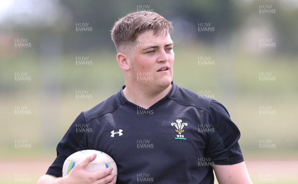 270518 - Wales U20 Squad Training session - Rhys Davies, prop, during a training session ahead of the opening match of the World Rugby U20 Championship