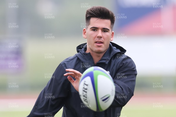 280518 - Wales U20 Squad Training session - Tiaan Thomas-Wheeler during training session ahead of the opening match of the World Rugby U20 Championship