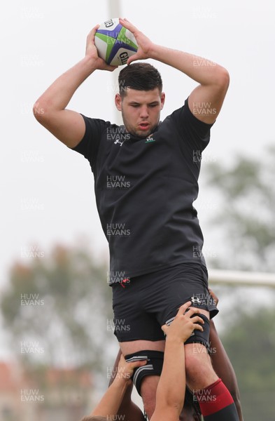 280518 - Wales U20 Squad Training session - Rhys Davies during a training session ahead of the opening match of the World Rugby U20 Championship
