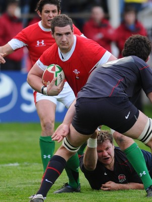 13.05.10 - Wales Under 20 v England Regional Academies XV  Wales' James Thomas tries to get through 