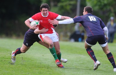 13.05.10 - Wales Under 20 v England Regional Academies XV  Wales' Rhys Downes tries to get through 