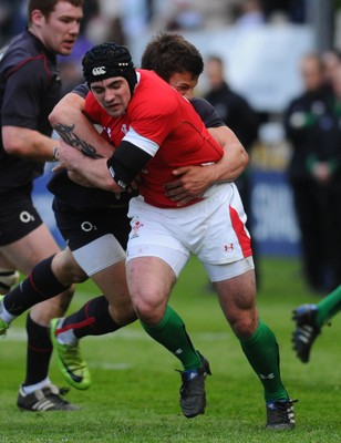 13.05.10 - Wales Under 20 v England Regional Academies XV  Wales' Adam Hughes tries to get through 