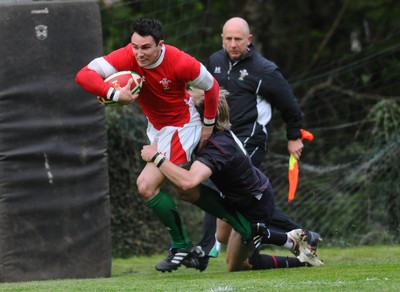 13.05.10 - Wales Under 20 v England Regional Academies XV  Wales' Kristian Phillips tries to get through 