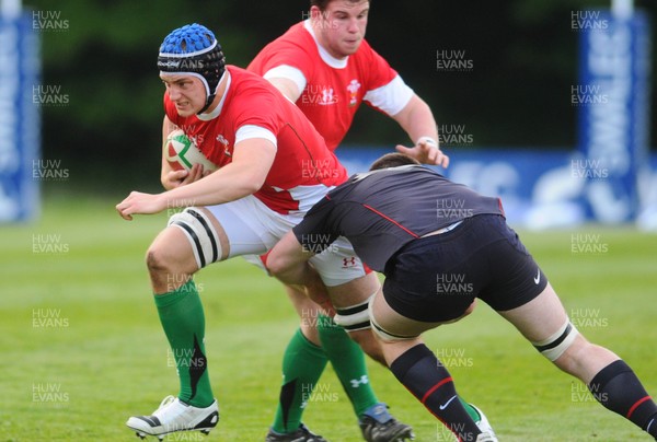 13.05.10 - Wales Under 20 v England Regional Acadamies XV  Wales' James King tries to get through 