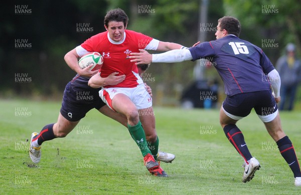 13.05.10 - Wales Under 20 v England Regional Academies XV  Wales' Rhys Downes tries to get through 