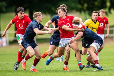 060625 - Wales U20 v England U20 - U20 World Championship Warm Up - Sion Davies of Wales is tackled by Connor Treacey of England