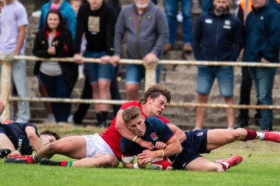 060625 - Wales U20 v England U20 - U20 World Championship Warm Up - Jack Cotgreave of England is tackled by Aidan Boshoff of Wales