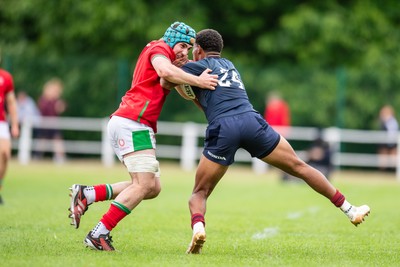 060625 - Wales U20 v England U20 - U20 World Championship Warm Up - Tyler Offiah of England is tackled by Ryan Jones of Wales