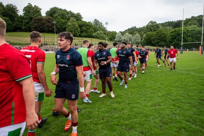 060625 - Wales U20 v England U20 - U20 World Championship Warm Up - Players shake hands after the match