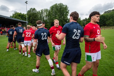 060625 - Wales U20 v England U20 - U20 World Championship Warm Up - Players shake hands after the match