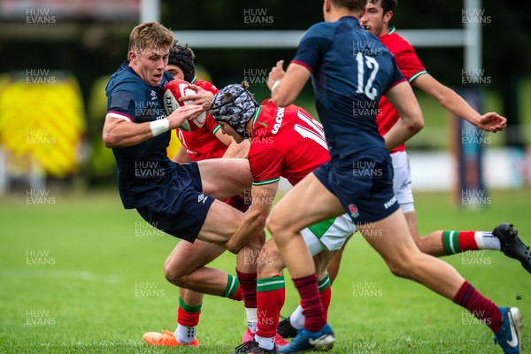 060625 - Wales U20 v England U20 - U20 World Championship Warm Up - Jack Cotgreave of England is tackled by Ioan Duggan of Wales