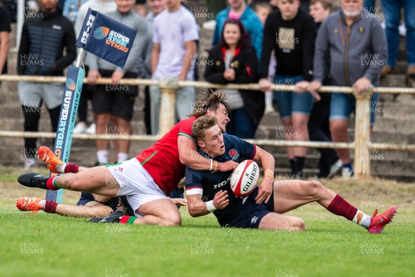 060625 - Wales U20 v England U20 - U20 World Championship Warm Up - Jack Cotgreave of England is tackled by Aidan Boshoff of Wales