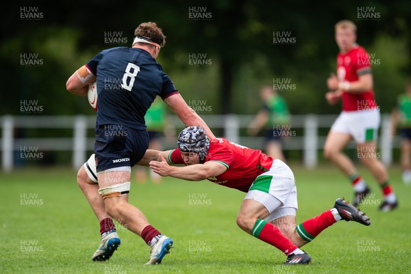060625 - Wales U20 v England U20 - U20 World Championship Warm Up - Ioan Duggan of Wales tackles Connor Treacey of England