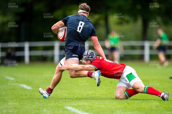 060625 - Wales U20 v England U20 - U20 World Championship Warm Up - Ioan Duggan of Wales tackles Connor Treacey of England