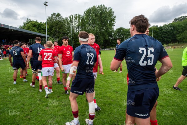 060625 - Wales U20 v England U20 - U20 World Championship Warm Up - Players shake hands after the match