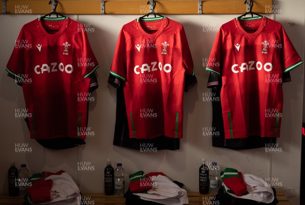 240223 - Wales U20 v England U20, U20 Six Nations 2023 - The Wales changing room is set ready for the team’s arrival