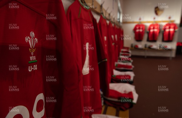 240223 - Wales U20 v England U20, U20 Six Nations 2023 - The Wales changing room is set ready for the team’s arrival