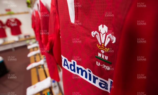 210220 - Wales U20 v France U20, U20 Six Nations Championship - The Wales U20 changing room is set ready for the arrival of the players ahead of the match