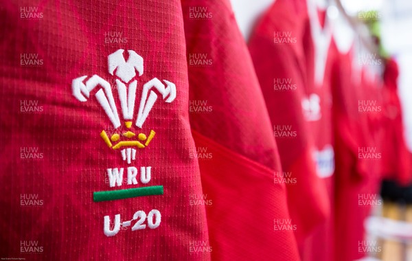 210220 - Wales U20 v France U20, U20 Six Nations Championship - The Wales U20 changing room is set ready for the arrival of the players ahead of the match