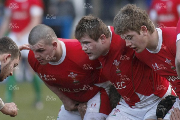26.02.10 Wales U20's v France U20's - Under 20 Six Nations Championship - Wales' (L-R): Rhodri Jones, Rhys Williams, Simon Gardiner. 