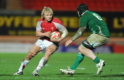 11.03.11 - Wales Under 20 v Ireland Under 20 - Under 20 Six Nations - Luke Hamilton of Wales takes on Shane Buckley of Ireland. 