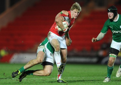 11.03.11 - Wales Under 20 v Ireland Under 20 - Under 20 Six Nations - Ben John of Wales is stopped. 