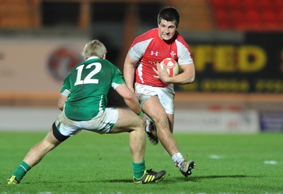 11.03.11 - Wales Under 20 v Ireland Under 20 - Under 20 Six Nations - Edward Siggery of Wales takes on Luke Marshall of Ireland. 