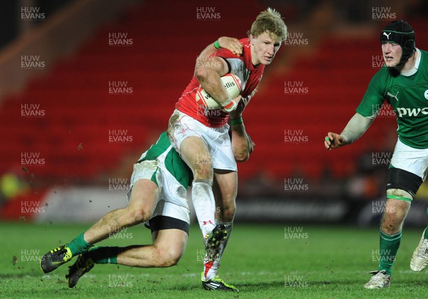 11.03.11 - Wales Under 20 v Ireland Under 20 - Under 20 Six Nations - Ben John of Wales is stopped. 