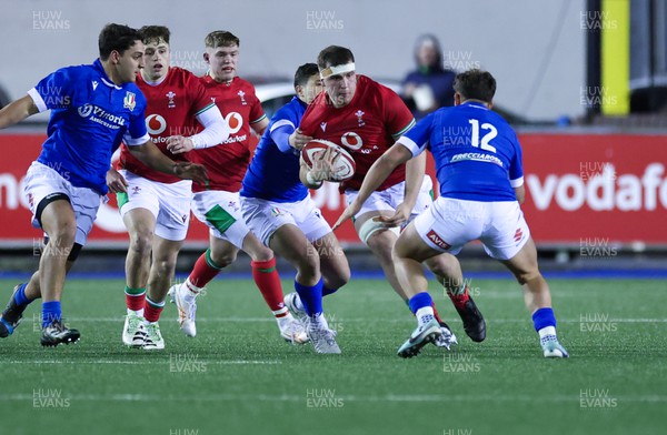 150324 - Wales U20 v Italy U20, U20 6 Nations - Morgan Morse of Wales charges forward