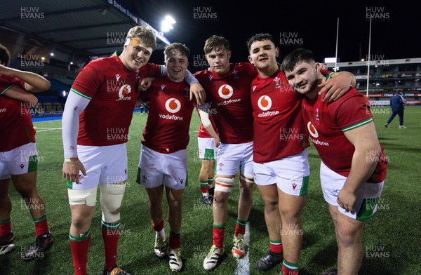 150324 - Wales U20 v Italy U20, U20 6 Nations - Wales players celebrate at the end of the match