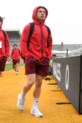 150326 - Wales U20 v Italy U20 - U20 Six Nations Championship - Tom Bowen of Wales arrives at the stadium