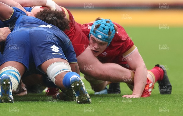 150326 - Wales v Italy, U20 Six Nations 2026 - Alex Ridgway of Wales