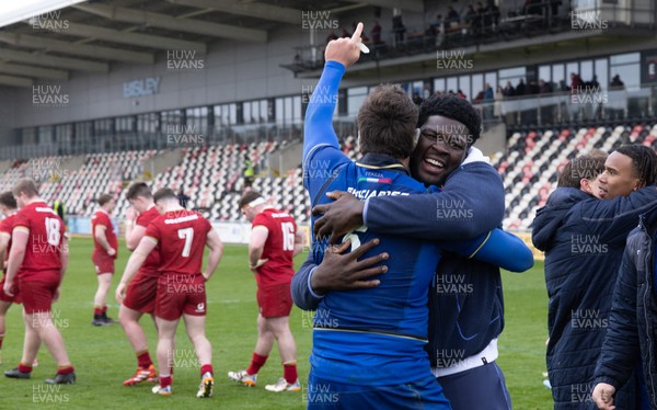 150326 - Wales v Italy, U20 Six Nations 2026 - Italy players celebrate at the end of the match