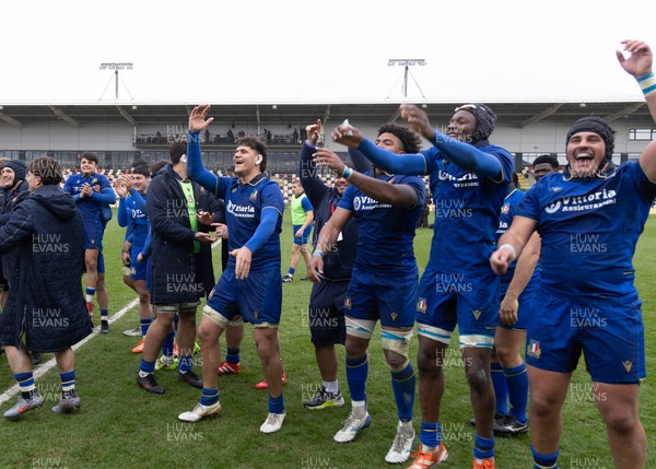 150326 - Wales v Italy, U20 Six Nations 2026 - Italy celebrates at the end of the match