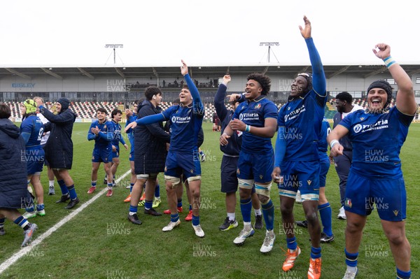150326 - Wales v Italy, U20 Six Nations 2026 - Italy celebrates at the end of the match