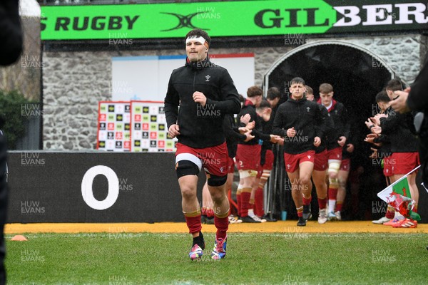 150326 - Wales U20 v Italy U20 - U20 Six Nations Championship - Deian Gwynne of Wales runs out at the start of the match
