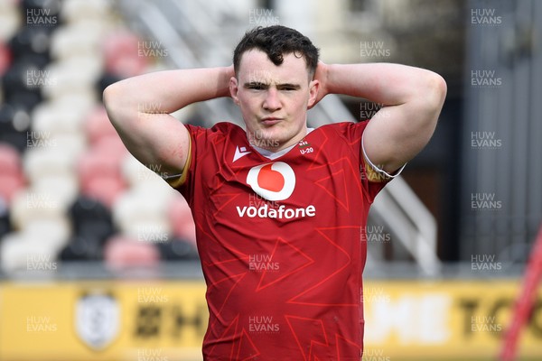 150326 - Wales U20 v Italy U20 - U20 Six Nations Championship - Caio James of Wales dejected