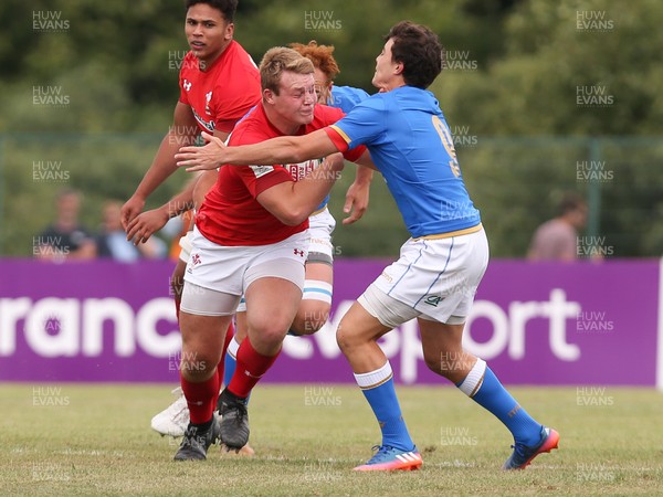 170618 - Wales U20 v Italy U20, World Rugby U20 Championship Seventh Place Play Off - Dewi Lake of Wales takes on Nicolo Casilio of Italy