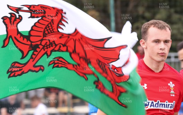 170618 - Wales U20 v Italy U20, World Rugby U20 Championship 7th Place Play Off - Ioan Nicolas of Wales, who captained the team for the match, during the National Anthem