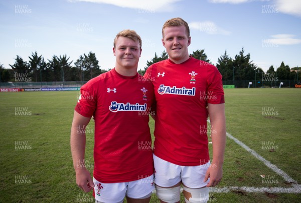 170618 - Wales U20 v Italy U20, World Rugby U20 Championship 7th Place Play Off -  Dewi Lake and Jack Pope at the end of the match
