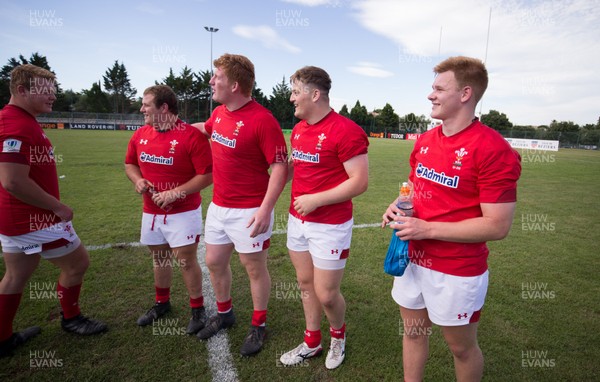 170618 - Wales U20 v Italy U20, World Rugby U20 Championship 7th Place Play Off -  Dewi Lake, Rhys Henry, Rhys Carre, Rhys Davies and Iestyn Harris at the end of the match