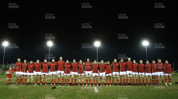 180316 - Wales U20 v Italy U20 - RBS 6 Nations - Wales national anthem